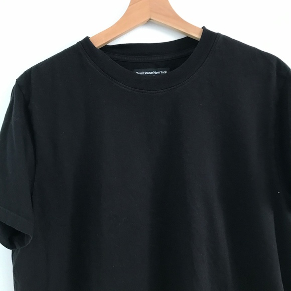POOL HOUSE MENS T SHIRT BLACK SHORT SLEEVE CROPPED CREW NECK SMALL - Picture 5 of 12